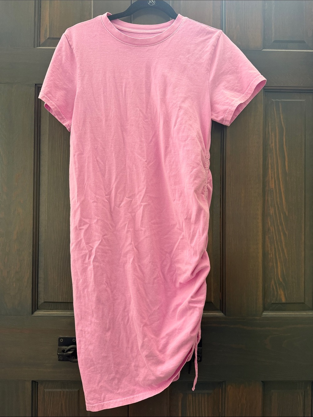 Universal Thread Pink Short-Sleeve Ruched Midi Dress women’s small